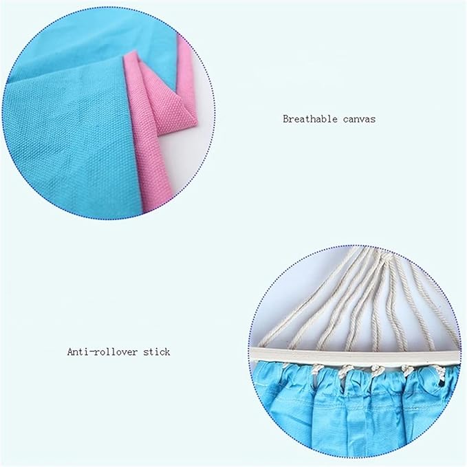 Portable Hammock Portable Child Hammock Green Fabric Air Hanging Swinging Camping Hammocks Kid Cotton Fabric Canvas Travel Hang Bed for Backpacking Beach (Color : Blue)