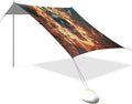 Flaming Guitar Skull Rock Beach Tent Sun Shelter Set UPF50+ UV Protection 10.5 x 9.19 FT Camping Shade Canopy with Sandbags Sand Anchors Carrying Bag and Others