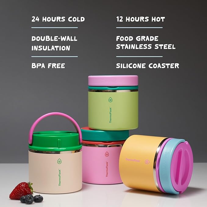 ThermoFlask 20 oz Double Wall Insulated Food Jar Blush Sandstone