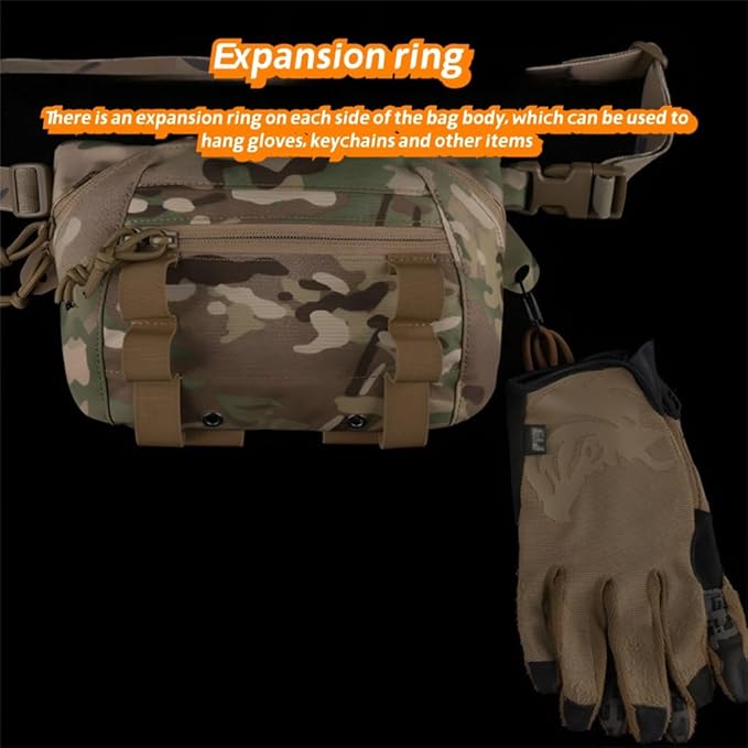 Tactical Pouch With Hook-and-Loop Panel Nylon Multipurpose Utility Bag With Elastic Straps For Team Activities Airsoft Cosplay