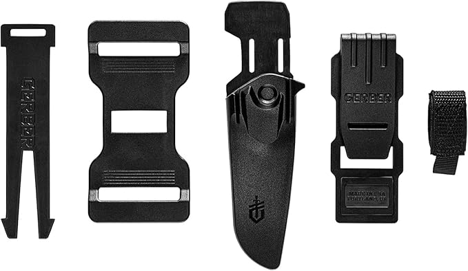 Gerber Gear Principle - Fixed-Blade Survival Knife for Hunting Camping &amp More - Features Firestriking Spine &amp Triple Mounting Sheath - Made in USA - Black