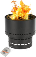 Flame Genie FG-16 13.5 Diameter Portable Pit Smoke Free Wood Pellet Fire Pit Smokeless Fire Pits for Outside Smokeless Firepit USA Made Black