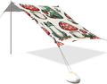 Frogs and Mushrooms Beach Tent Sun Shelter Set UPF50+ UV Protection 10.5 x 9.19 FT Camping Shade Canopy with Sandbags Sand Anchors Carrying Bag and Others