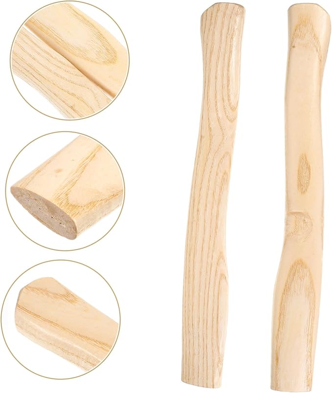 2pcs Wooden Axe Handles Replacement for Garden Tools Axe Handle Ergonomic Design Natural Wood Feel