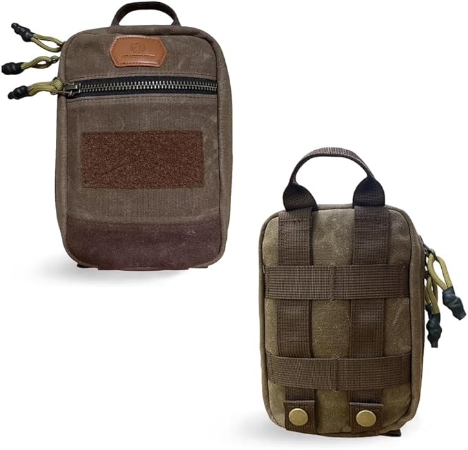 Roaring Fire Smolder Waxed Canvas Organizer - Tactical Molle Admin Pouch EDC Tool Organizer with YKK Zippers Molle Organizer Pouch for Everyday Carry Tool for Outdoor Tactical Survival