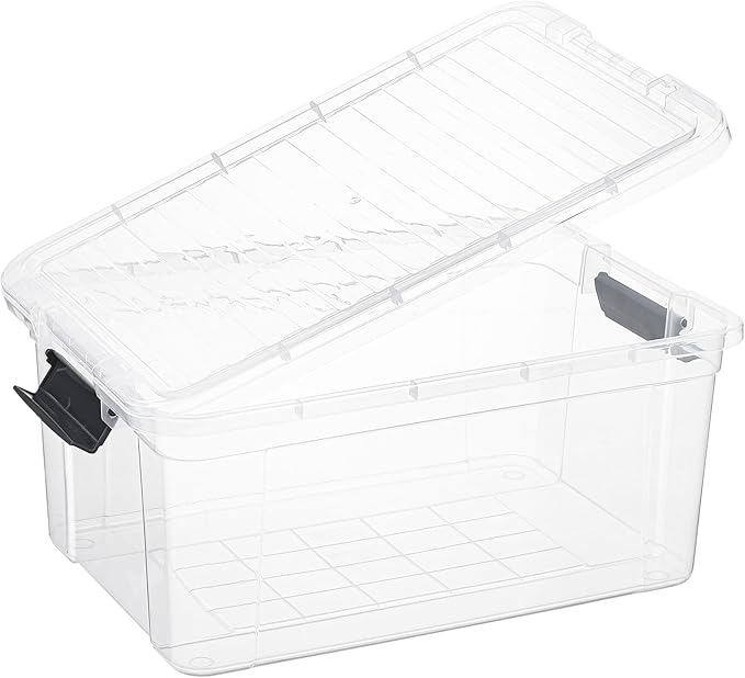 Superio Storage Bins with Lids- 2 Pack 21 Qt Clear Boxes for Organizing Stackable Plastic Containers- BPA Free Non-Toxic Odor Free Organizer for Home Office Dorm