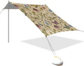 xigua Wildflowers Beach Tent Sun Shelter with Carrying Bag - Silver Coated Oxford Fabric Beach Canopy for Beach Camping Fishing - Includes Windproof Ropes Sandbags &amp Stakes