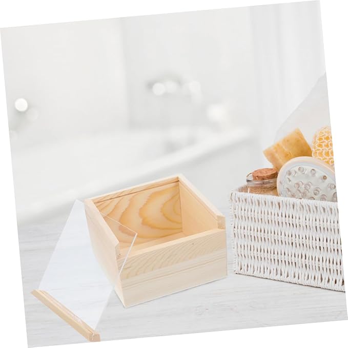2pcs Wooden Acrylic Storage Boxes Sliding Lids for Jewelry Cosmetics Compact