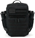WOLFpak 35L Athletic Gym Backpack - Durable 1000D Waterproof Oxford Material with MOLLE Webbing Laptop Pocket &amp Dual Cup Holders Durable Fitness/Travel/Military Daypack (NightShade Edition)