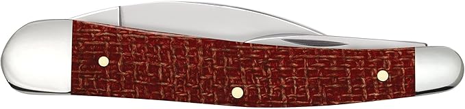 Case XX Pocket Knife SEAHORSE WHITTLER - DARK RED BURLAP MICARTA Item #12276-10355WH SS - Length Closed: 4Inches
