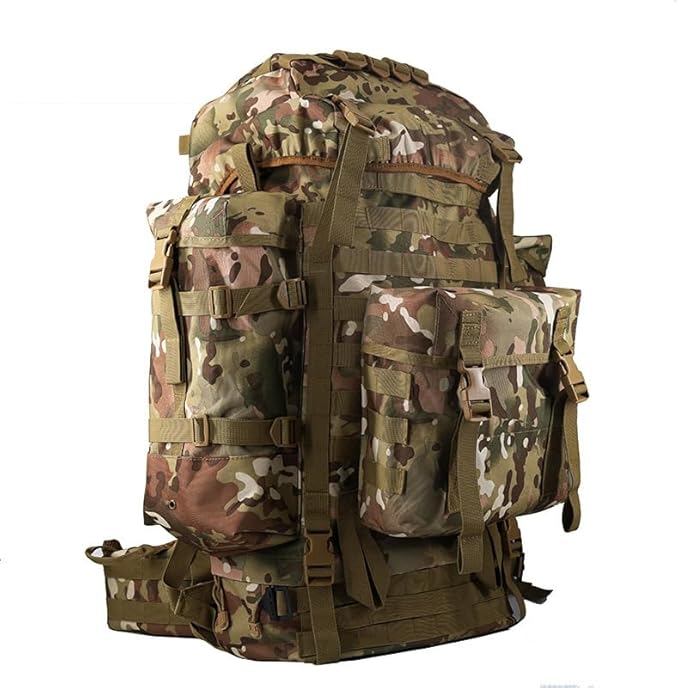 Tactical Backpack Military Molle Hiking 80L Travel Outdoor Tactical Hiking Army Green