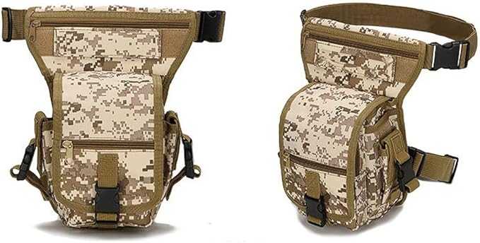 Drop Leg Bag for Men Tactical Metal Detecting Thigh Pack Tactical Drop Leg Bag Utility Pouch (Desert Digital)