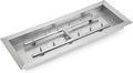 Stanbroil 24 x 8 Upgrade Rectangle Fire Pit Jet Burner Pan 304 Stainless Steel Natural &amp Propane Gas Firepit for Outside High Flame 90k BTU Max