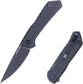 Real Steel VALORE liner lock flipper Pocket Knife - Nitro-V Steel ball bearing  G10 HandleTwo-Bolt Design Language of Poltergeist Works - Perfect for Camping Hiking EDC Cutting Tasks (Black G10/B