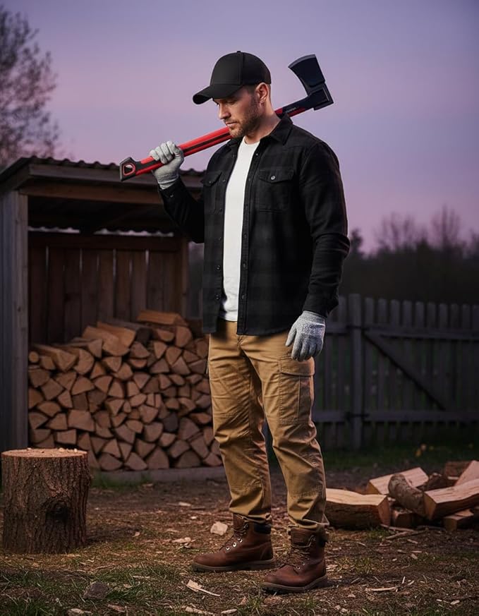 INTERTOOL Wood Splitting Axe 28” - Maul for Firewood - Splits Medium to Large Rounds - Composite Shock Absorbing Non-Slip Handle - Carry Sheath - HT08-0298