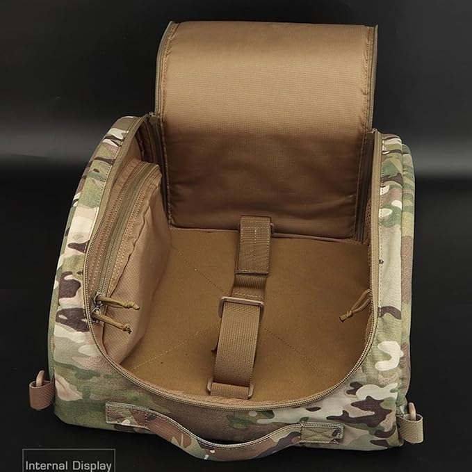 Tactical Helmet Padded Storage Bag 6L Expandable MOLLE Pouch Waterproof with Anti-Scratch Lining Multi-Purpose