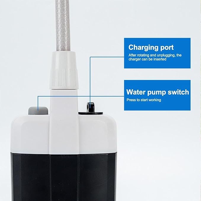 YAUWIHE Portable Camping Shower Upgraded Outdoor Camp Shower USB Rechargeable Electric Shower Pump for Garden Outdoor Waterproof Camping Shower for Camp Hiking Car Washing Pet Bath (1)