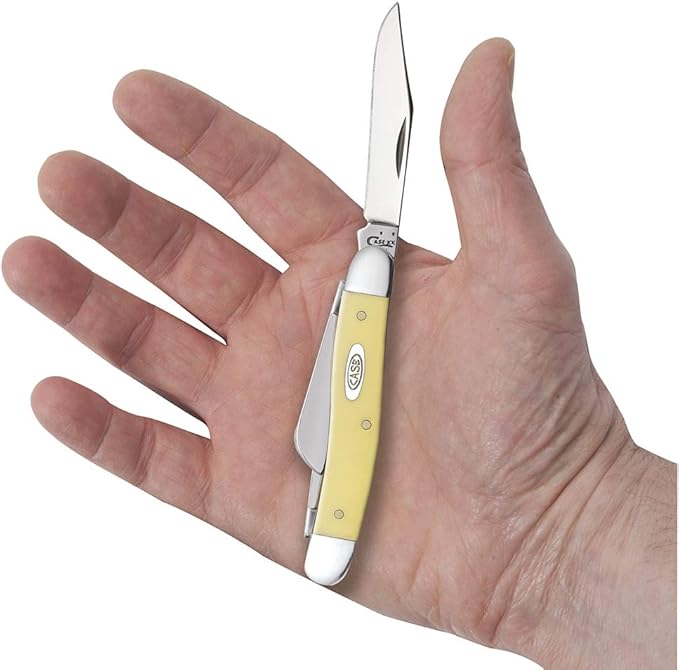 Case XX WR Pocket Knife Yellow Synthetic Medium Stockman SS Item #80035 - (3318 SS) - Length Closed: 3 5/8 Inches