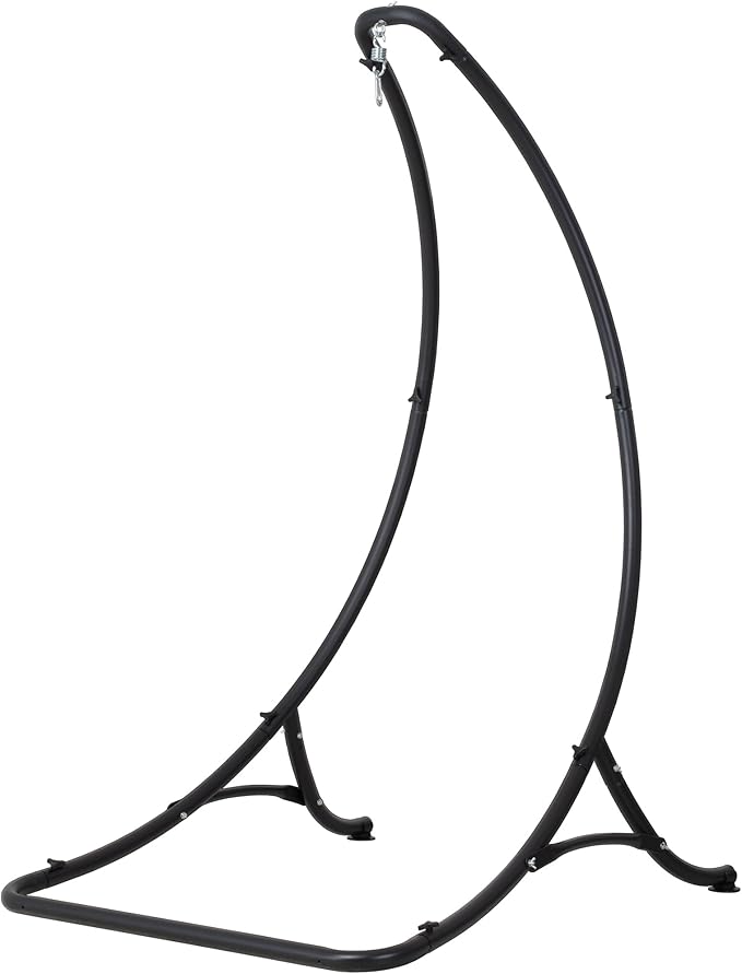 ANOW Heavy Duty Hammock Chair Swing Stand Only Hanging Chair Stand for Outside Max 400 Lbs Black