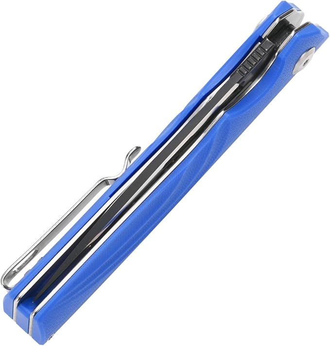 Sitivien ST141 Folding KnifeD2 Steel Blade G10 Handle Pocket Knife EDC Tool Knife for Survival Hiking Camping Fishing(Blue)