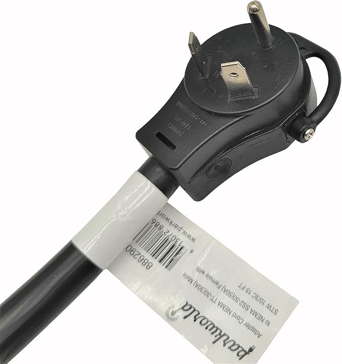 Parkworld RV 30A to Marine Shore Power 50A Extension Cord Adapter TT-30P to SS2-50R (15FT)