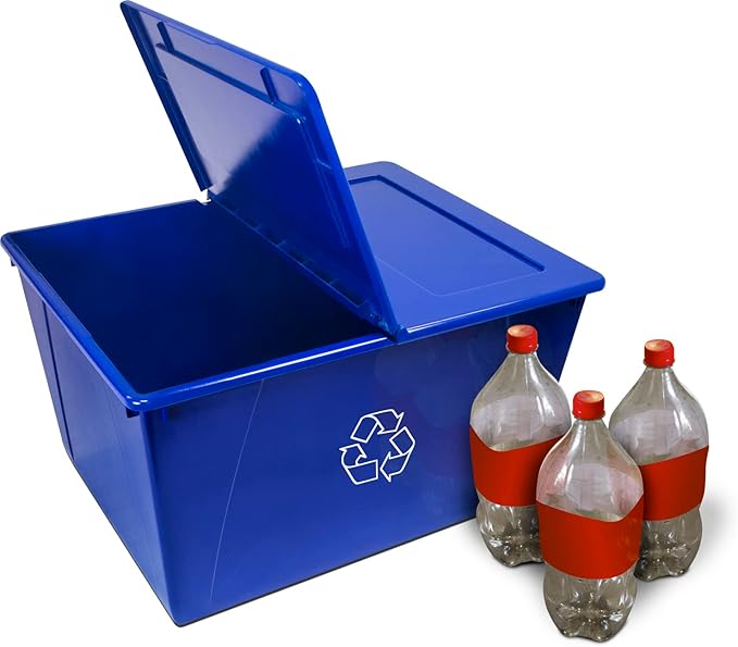 Storex Storage Tote 16 Gal 22.7 X 18.25 X 12.86 Blue