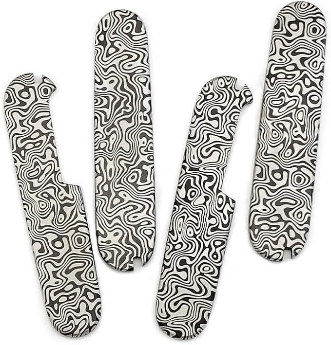1 Pair CNC Titanium Alloy Scales Fits for 91MM Handle Patch Blank DIY Replacement