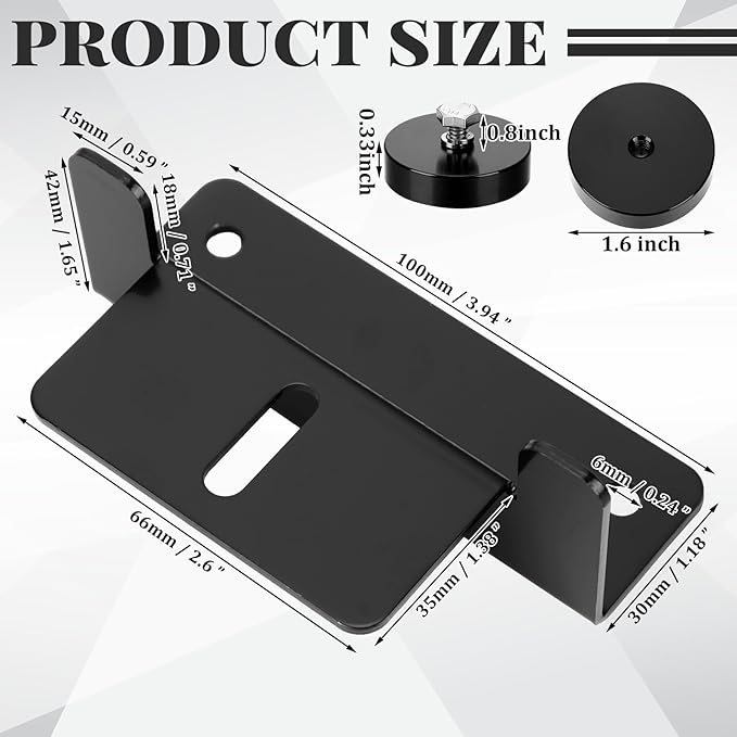 1200 Lbs No Drill Magnetic Solar Panel Mount Bracket Solar Panel Mounting Z Brackets for Sheds Roofs Walls Boats Trucks Trailers Lightweight Aluminum Corrosion-Free(Black 4 Pack)