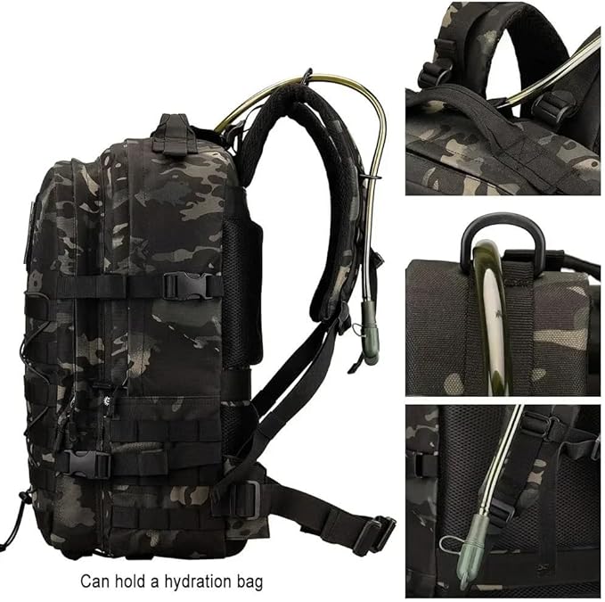Tactical Hiking Camping Backpacks Molle 45L Rucksack Sport Travel Bags Large Capacity Fishing Bag(T)