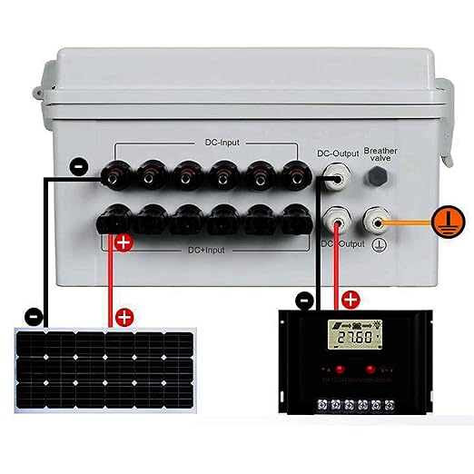 Solar Combiner Box 8 String 80A Circuit Breaker IP65 Outdoor Rated for Off Grid PV System Panel Power Distribution