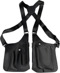 Double Shoulder Bag Adjustable Tactical Armpit Pouch for Men Anti-Theft Underarm Leather Wallet Pocket Holster