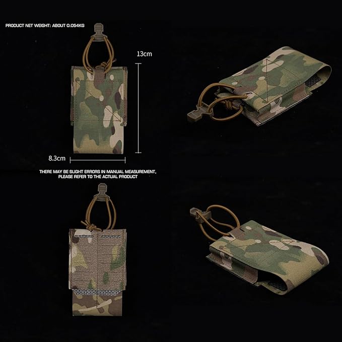 Tactical Elastic 5.56 Mag Bag Magazine Holster Multi-functional Single Molle Pouch Accessory Pocket Shock Cord &amp Open Top(Black)