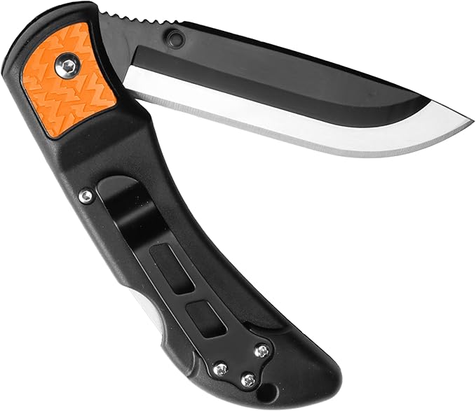 OUTDOOR EDGE 3.0 RazorLite EDC Knife (Blaze Orange) - Replaceable Blade Knife with Pocket Clip Lightweight Everyday Carry Utility Knife for Hunting Camping &amp Survival – Includes 4 Stainless Ste