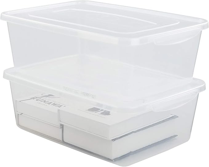 Gloreen Clear Storage Bin 16 Quart Latch Bins/Containers/Boxes with Lid Pack of 2