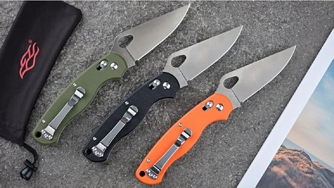 Ganzo G729-GR Folding Pocket Knife 440C Stainless Steel Blade Ergonomic G10 Non-Slip Handle with Clip Hunting Fishing Camping Folder Axis Lock Outdoor EDC Knife (Green)