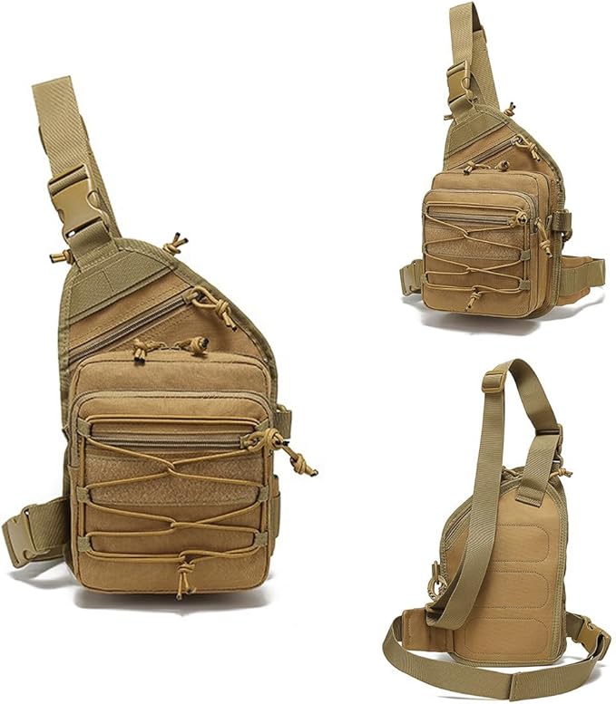 Tactical Shoulder Sling Bag Outdoor Military Small Crossbody Chest Pack Sling Daypack for Men Traveling Trekking Camping Fishing (Jungle Digital)