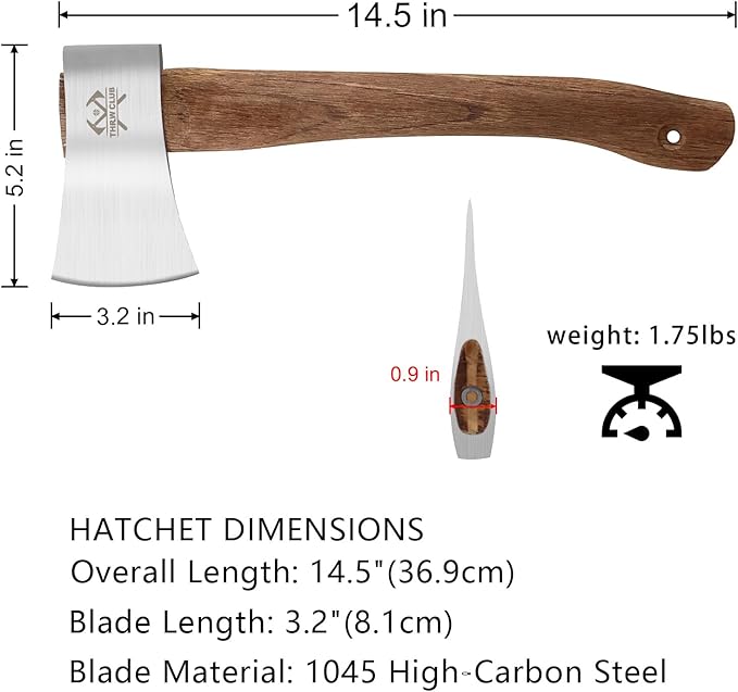 Throwing Axe 2Pack 14.5 Throwing Hatchet with High Carbon Steel &amp Wooden Handle Great for Axe Throwiing Game Competition and Recreation Gift for Men