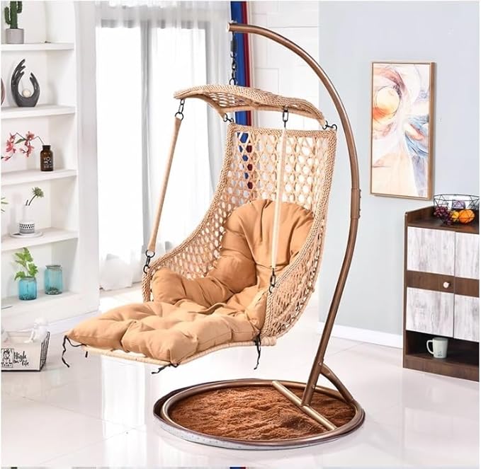 Suspension Egg Chair Cushion Replacement Indoor/Outdoor Swing Egg Chair Hammock Basket Cushion Replacement Used for Porch Balcony Garden Terrace Deck Swimming Pool(C)
