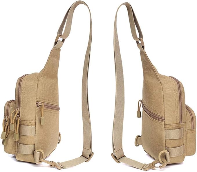Sunnystacticalgear Outdoor Sports Hiking Sling Bag Shoulder Pack Camouflage Tactical Molle Chest Bag - Green