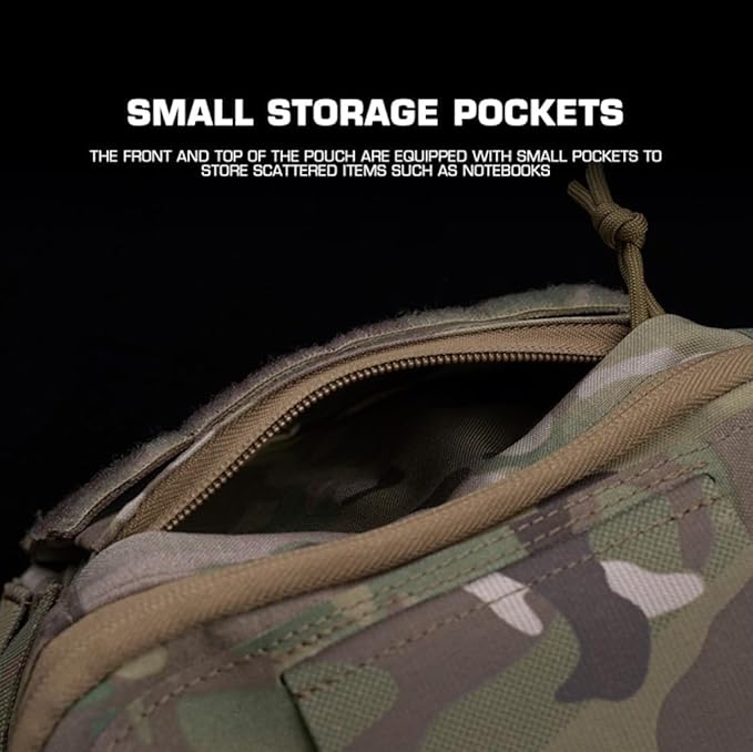 Molle PC Drop Pouch Bag for Vest Chest Rig Plate Carrier Convenient Buckle Rich Space 3 Ways of Use Waist Bag with Sling