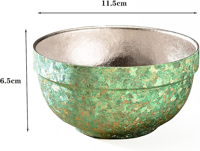 Titanium Camping Bowl Double Wall Insulated Bowl Stackable Lightweight Backpacking Dinnerware Durable Soup Cereal Rice Bowl for Home &amp Outdoor Use No Coating RT085T (Green)