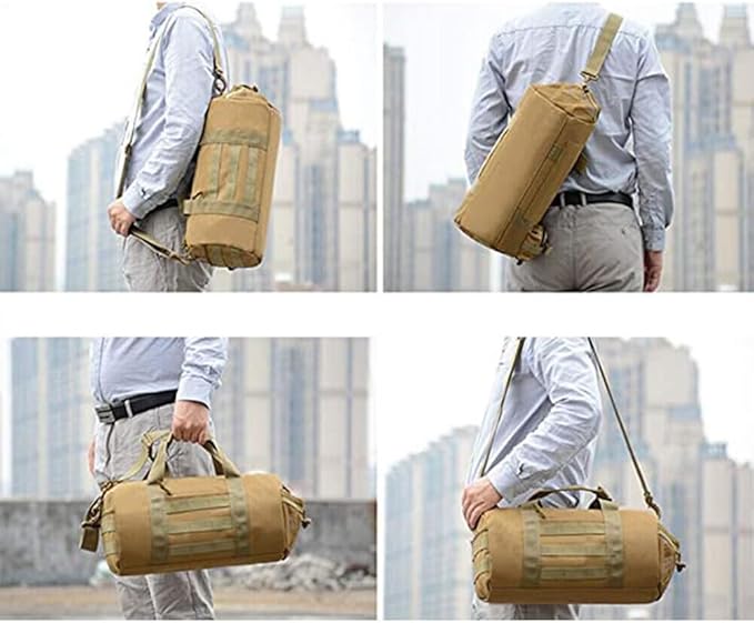 Outdoor fishing Camping Large Duffle Bag Backpack Tactical Field Gear Equipment (Army green)