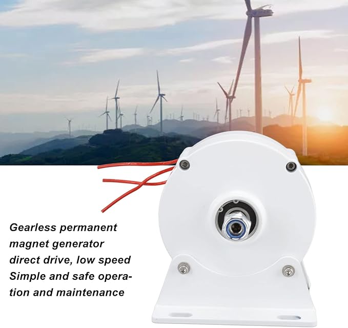 Three Phase Alternator DIY 6000W 12V 24V 48V Gearless Permanent Magnet Low Speed 750 RPM Aluminum Alloy H Class Insulation Energy Saving AC Alternator for Vertical Horizontal Wind Turbine(12V)