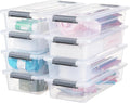 Plastic Storage Bin with Lid Stackable Design Clip Box for Crafts Supplies and Office Items Container (8 Pack 4 Quart)