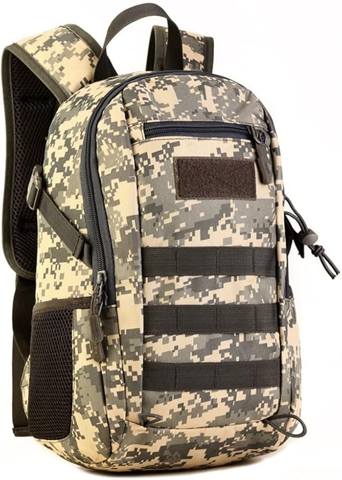 UNISTRENGH 12L Mini Daypack Military MOLLE Tactical Backpack Rucksack Gear Assault Pack for Cycling Fishing (ACU# Camouflage)
