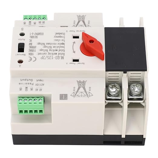 Generic AC110V 100A Power Automatic Transfer Switch 2P ATS Generator Changeover 35mm Rail Mounting for Home and Industrial Use Genericu7g0vgin4y
