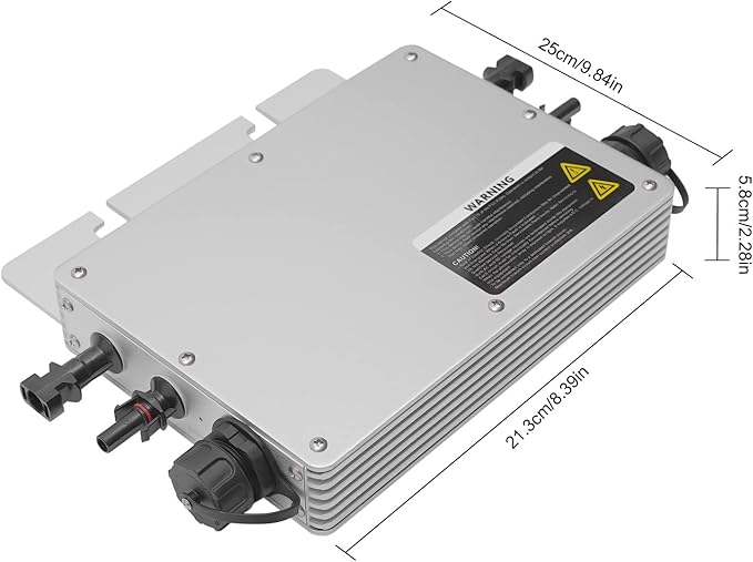 Solar Grid Tie Micro Inverter XJ-WVC-700W 700W 110V Waterproof Inverters Solar Powered Reversing Converter Aluminium Alloy Inverters w/AC Connection Cable for Schools Power Stations Homes