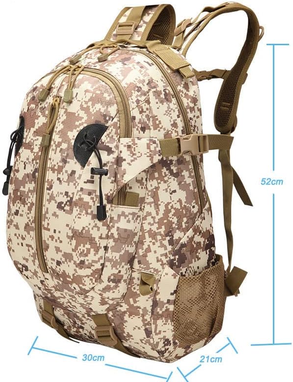 Outdoor Sports Pack Hiking Bag Tactical Rucksack Camo Knapsack Combat Camouflage Tactical 30L Backpack - A-Tacs FG