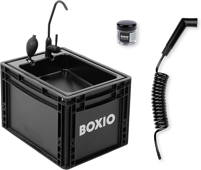 BOXIO - Portable Sink - Compact Mobile Sink for Camping Garden Outdoor Events Worksite RV Indoor