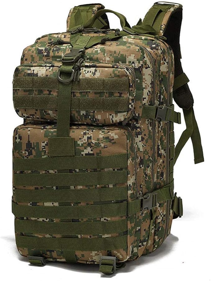 Outdoor Sports Pack Hiking Bag Tactical Rucksack Camo Knapsack Combat Camouflage Tactical 45L Molle Backpack